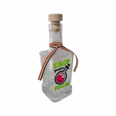 Sirop pentru fericire, sticla cu mesaj patrata, 250 ml, model divgs318 32